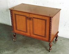 MOBILE MOBILETTO RUOTE PORTA TELEFONO-TV in legno 2 ante gambe tornite metà '900