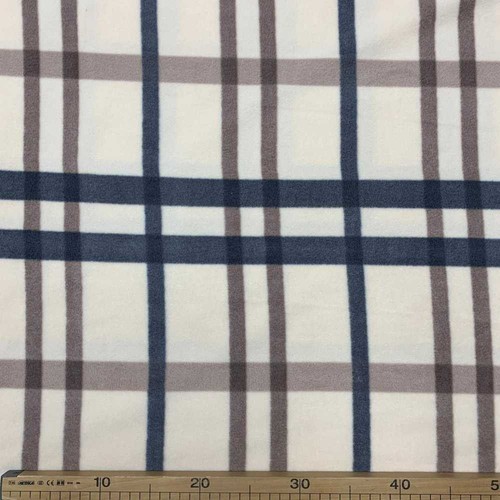 Tessuto pile scozzese - scozzese, panna
