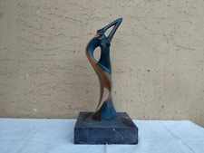 STATUA SCULTURA VINTAGE IN BRONZO CORPO FEMMINILE STILIZZATO TONY MOREY ITALICA