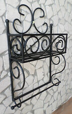 Mensola in ferro battuto porta spezie rotolo carta cucina rustica rustico 