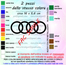 2 adesivi AUDI anelli 16 cm A1 A3 A4 A5 A6 Q3 Q5 Q7 TT S line decal stickers