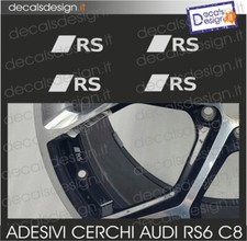 Kit 4 Adesivi IN GRIGIO SILVER personalizzazione CERCHI AUDI RS6 C8 RS