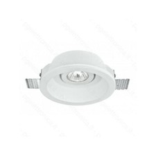 Intec Faretto in GESSO a Scomparsa da INCASSO TONDO orientabile Bianco 1xGU10