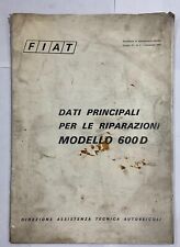 Manuale dati principali - Fiat - Modello 600D. 1969