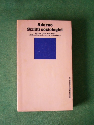 Scritti sociologici theodor - theodor, w