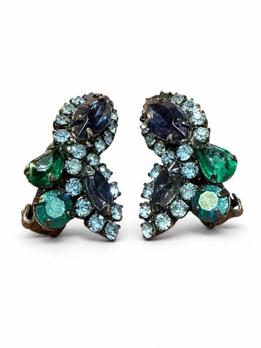 Orecchini vintage weiss blu - weiss,