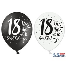 Palloncini Lattice 18 Anni Nero Bianco Mix 10pz