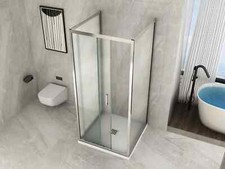 Box Doccia Angolare 3 Lati: 1 Porta Scorrevole Laterale Reversibile e 2 Fissi in