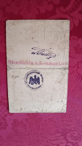Raro lasciapassare tedesco - lasciapassare, per