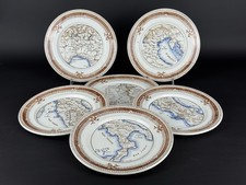 6 Antichi Piatti In Ceramica SCR Richard Serie “Italia” Con Mappe Epoca XX Sec.