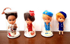 PARIS & CO. vintage 1969 Taiwan lot 4 kiddle bean dolls air company hostess rare
