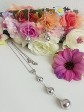 Parure Collana & Orecchini  Goccia In Argento Con Pietre Swarovski