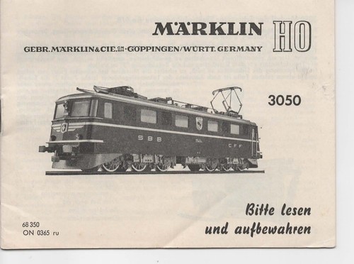 Istruzioni märklin 3050 - istruzioni, elok