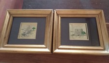 2 quadri Sardi miniatura dipinto a mano su foglia d'oro 24Kt Firmati A. Parisi