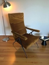 Poltrona Anni '50 Velluto Ocra