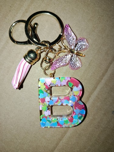 Portachiavi lettera rosa - portachiavi, b