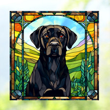 VETRINA in finto vetro colorato per cani da laboratorio nero/cioccolato misura 8" vinile