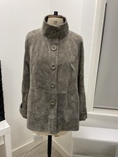 GIACCA VINTAGE TWIGGY COLLEZIONE VERA PELLE SCAMOSCIATA STILE ANNI 60 GRIGIO BEIDGE MORBIDA MORBIDA MORBIDA