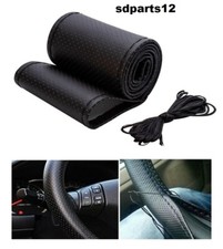 Coprivolante da Cucire in Pelle Nera Filo Nero Per Auto Volante 37 - 38cm  