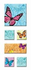 Paper House Productions BUTTERFLIES Canvas Art Stickers - 6 pcs