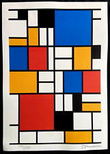 Piet Mondrian Litografia COA originale numerata limitata firmata timbrata