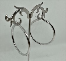 ORECCHINI LUSSO DONNA CERCHIO GRANDE ORO BIANCO 750 18KT LUXURY GOLD EARRINGS