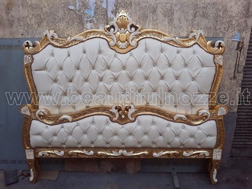 Letto barocco legno - legno, foglia