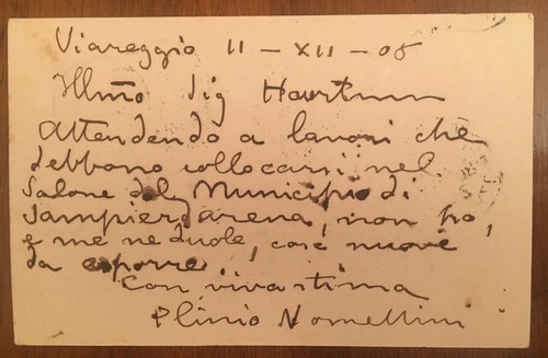 Cartolina autografa plinio - autografa, di