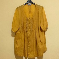 Persona by Marina Rinaldi Camicia Maniche Corte Giallo Senape Taglia 23 Elegante