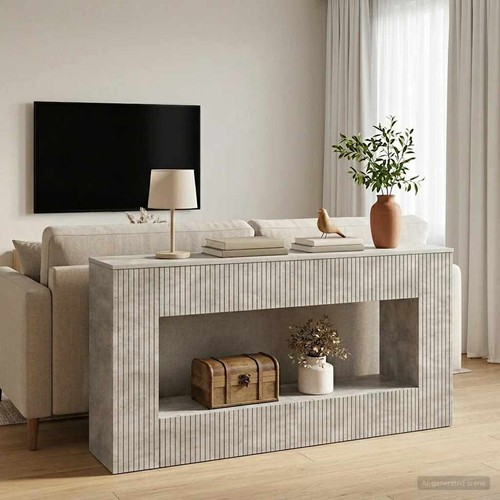Tavolo consolle rigato legno - tavolo,