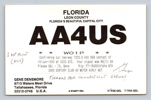 Ham radio qsl aa4us florida - ham,
