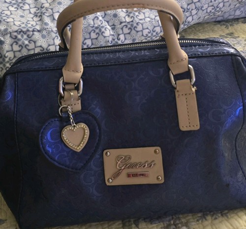 Guess blue logo - logo, satchel/top