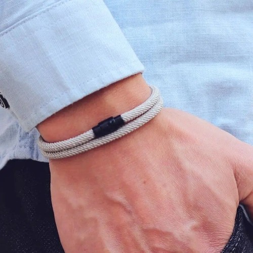 Bracciale uomo corda stile - bracciale,