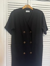 LESLIE FAY Vestito Donna Taglia XXL 2XL Cambio Manica Corta Tasche Bottoni