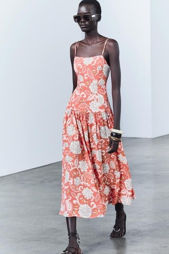 Nwt zara printed strappy dress - zara,