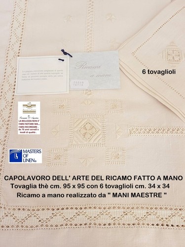 Linen tea tablecloth hand - linen,