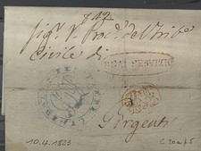 Prefilatelica 1823 Da Palermo A Girgenti Due Timbri Rossi E Uno Azzurro 