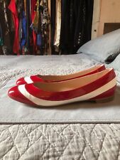 FRATELLI ROSSETTI BALLERINE PATENT RED WHITE ORIGINAL 38,5 EUR 5,5 UK 8,5 US