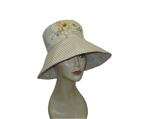 Cappello shabby boho righe - cappello,