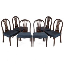 Set di 6 sedie da pranzo in mogano Hepplewhite, c1870, c19th (georgiano, Giorgio III)