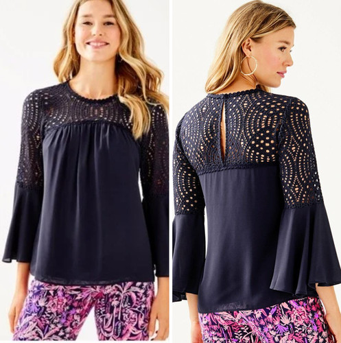Lilly pulitzer 138 solid - solid, navy