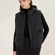 Giubbotto donna Brunello Cucinelli autunno inverno moda zip cappuccio lana giacca calda