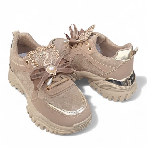 Scarpe donna sneaker beige - da,