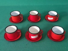 SET 6 TAZZINE DA CAFFÈ TAZZE IN FERROSMALTO FERRO SMALTATO VINTAGE. CD18