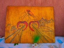 Vendo quadro originale hippy vintage su pannello legno multistrato