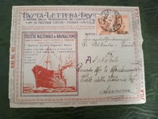 REGNO 1922 BLP CENT. 20 + COMPLEMENTARE USATO SOCIETA' NAZIONALE DI NAVIGAZIONE