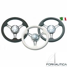 VOLANTE RUOTA TIMONE 3 RAZZE INOX E POLIURETANO Ø350 MM - PER BARCA GOMMONE
