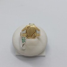 ANELLO DA UOMO SCUDO-SIGILLO  IN ORO GIALLO E BIANCO 18KT 5,3 GR. N.25 (7503)