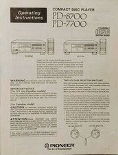 Pioneer PD-8700 - PD-7700 -
