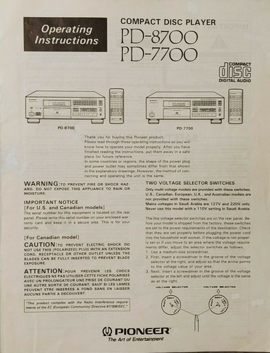 Pioneer 8700 7700 - pioneer,